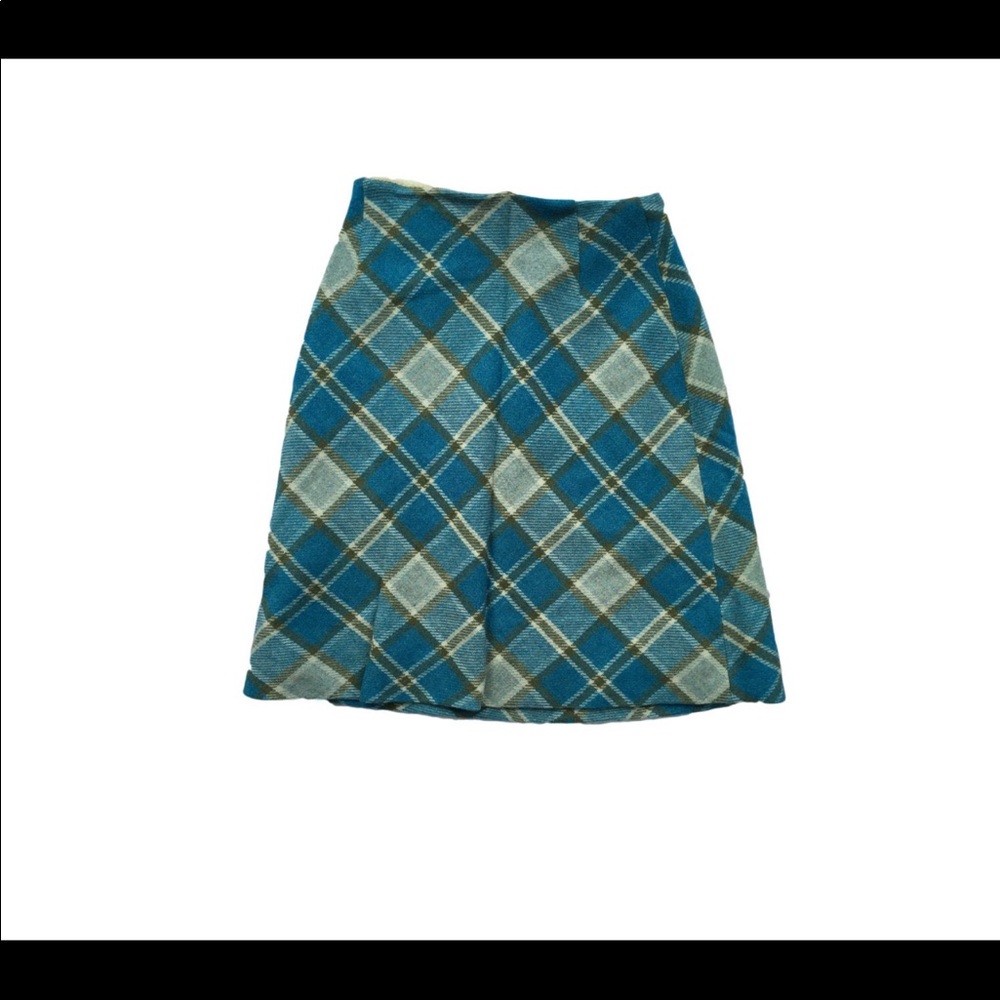 1960s Skirt 60s Skirt Aline Skirt Skirt Plaid Skirt Wool Skirt High Waisted xxs